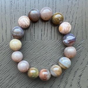 Galaxy agate bracelet 14mm SIZE 6.75’